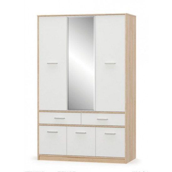 Combined hinged wardrobe 6D2sh Mebel-Service Tips oak Samoa/white matte