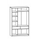 Combined hinged wardrobe 6D2sh Mebel-Service Tips oak Samoa/white matte