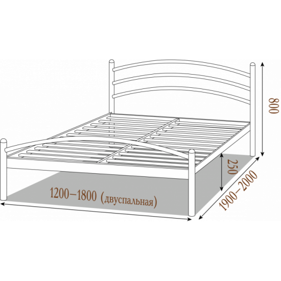 Metal bed MARGARITA TM METAL-DESIGN 90x190