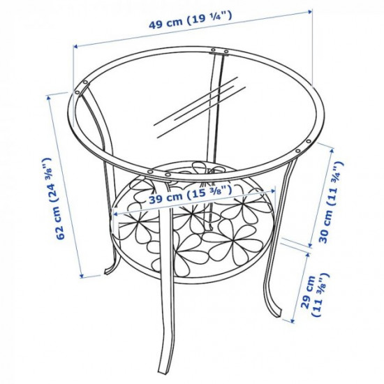  Журнальний столик IKEA KLINGSBO 49x62 см чорний (201.285.64)