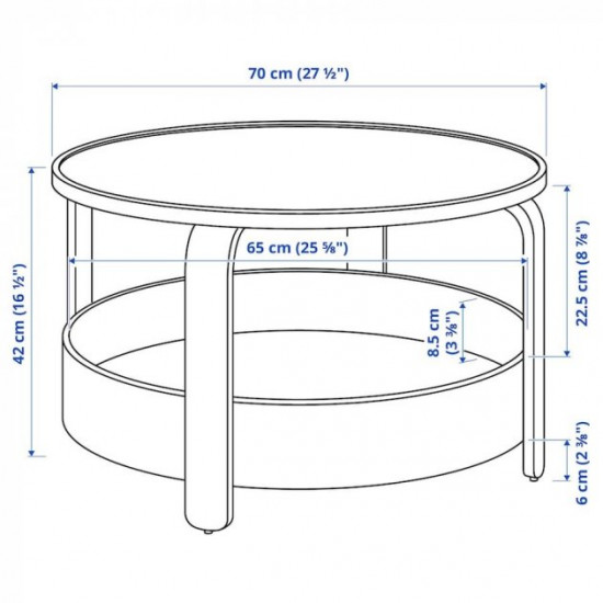 Coffee table IKEA BORGEBY 70 cm birch veneer (703.893.56)