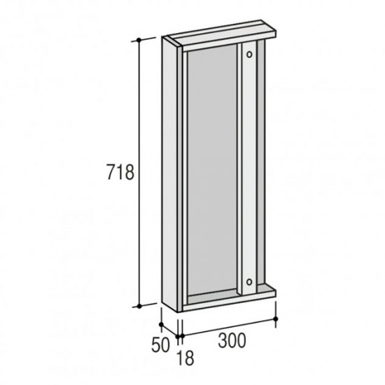 Upper module ROKO Rune 5x30x71.8 cm Almond gloss (20200034240)