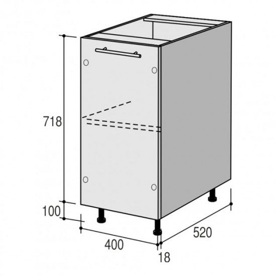  Кухонный модуль нижний Roko Руна 40х52х82 см Макиато (МН 40х82)