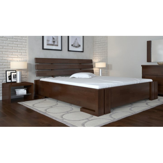 Double bed Arbor Drev 140x200 Domino wood beech Walnut Dark