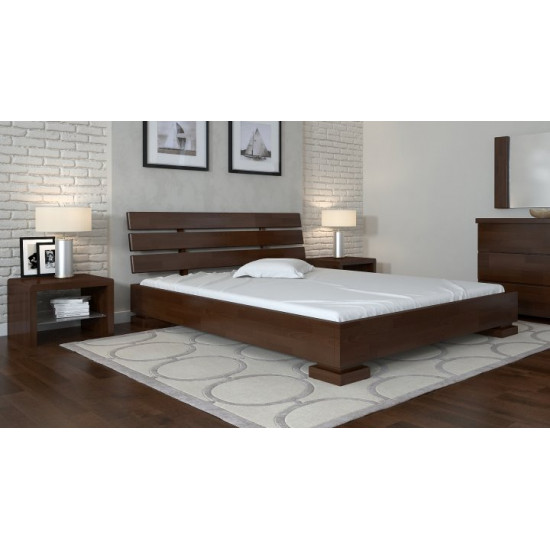 Double bed 140x190 Premier Arbor Drev wood beech Walnut Dark