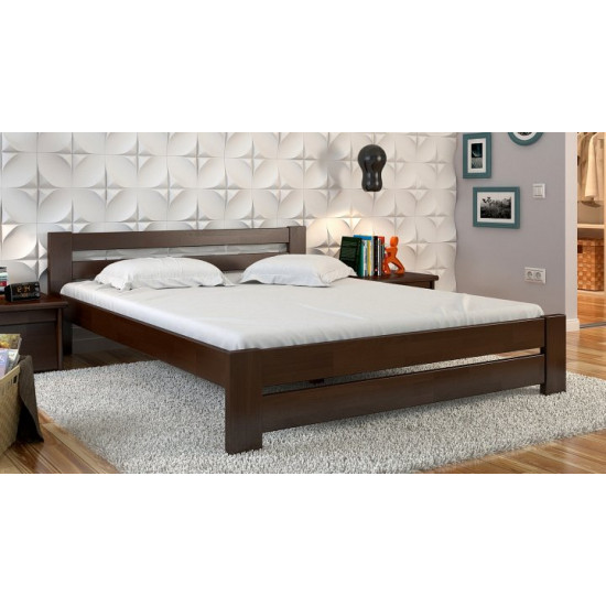 Double bed 140x200 Symphony Arbor Drev wood beech Walnut Dark