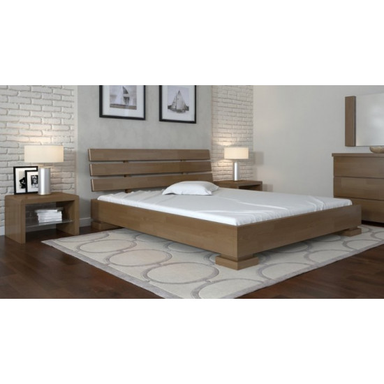 Double bed 140x200 Premier Arbor Drev beech wood Walnut