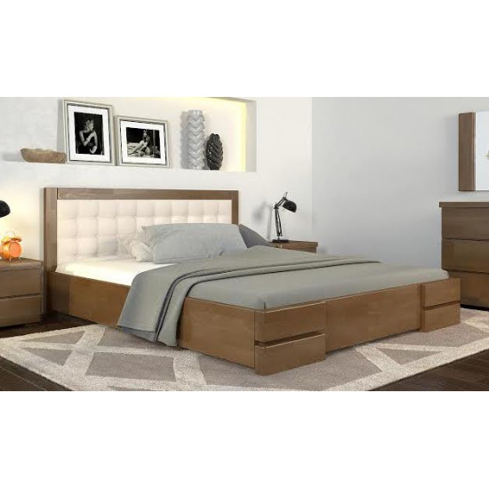 Double bed 140x200 Regina Lux Arbor Drev beech wood Walnut