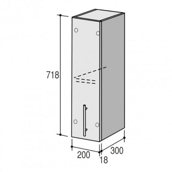 Upper kitchen module Roko Runa 20x30x71.8 cm Polar Oak (MV 20x71.8)