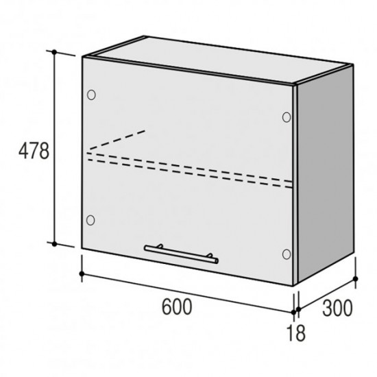 Upper kitchen module Roko Runa 60x30x47.8 cm Cocoa gloss (MB 60x47.8)