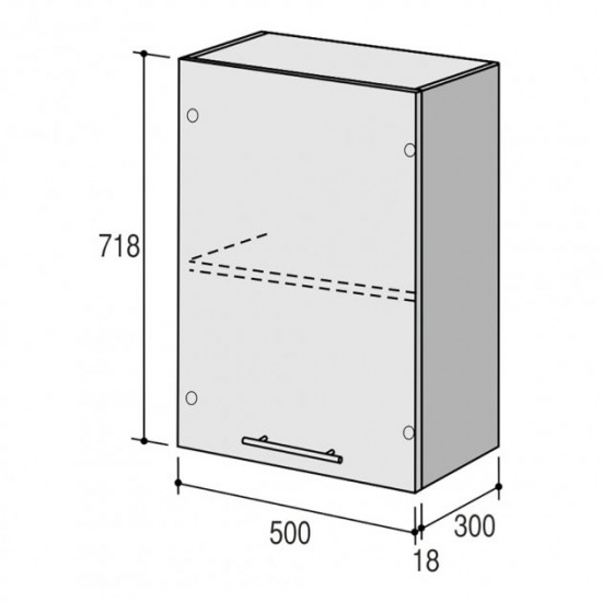 Upper kitchen module Roko Runa 50x30x71.8 cm Smoky Oak (MV 50x71.8)