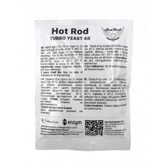  Спиртові турбо дріжджі Hot Rod 48 на 25 л (146 г)