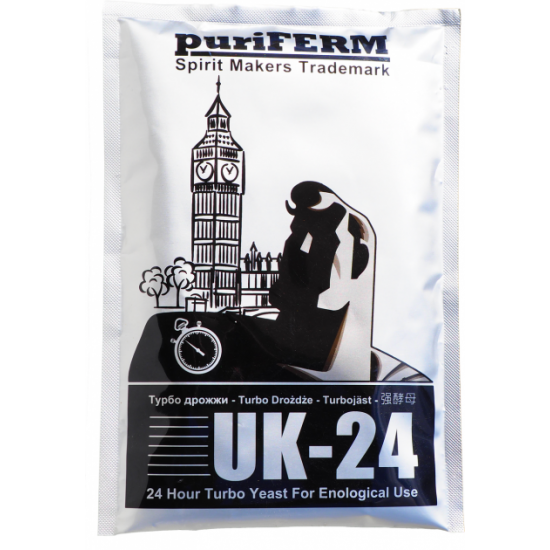  Сухие турбо дрожжи PuriFerm UK-24, 175г.