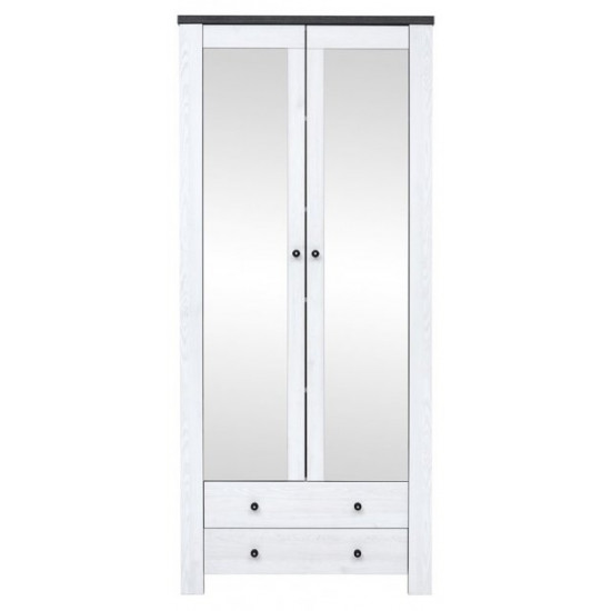 Wardrobe Gerbor Antwerp 2D/2S snowy ash/stained oak (013)