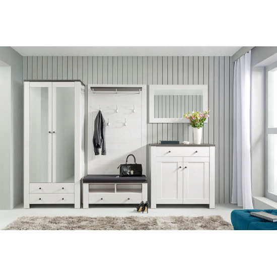 Wardrobe Gerbor Antwerp 2D/2S snowy ash/stained oak (013)