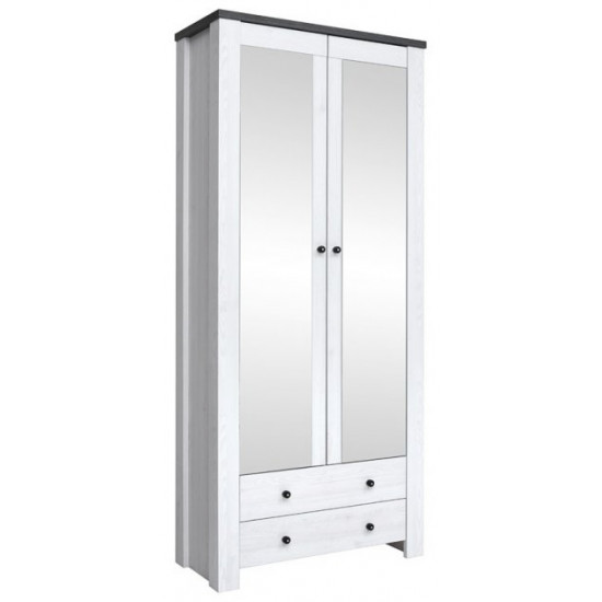 Wardrobe Gerbor Antwerp 2D/2S snowy ash/stained oak (013)