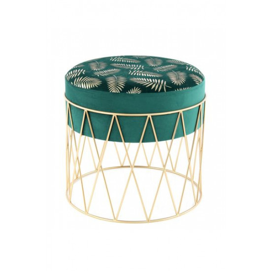 Velvet pouf Kayoom Cleopatra 225 Green Round (CWNHJ)