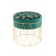 Velvet pouf Kayoom Cleopatra 225 Green Round (CWNHJ)