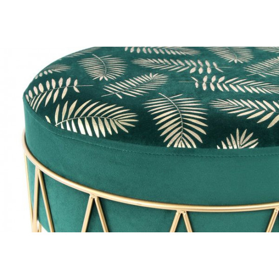 Velvet pouf Kayoom Cleopatra 225 Green Round (CWNHJ)