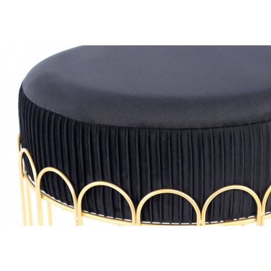 Velvet pouf Kayoom Cleopatra 425 Black Round (HWAVU)