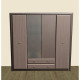 Hinged wardrobe Gerbor Koen MDF SZF4D2S 214x208x56.5 wenge magic/strokes dark