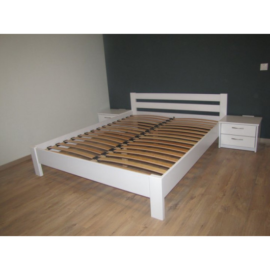 Double bed 160x200 wooden Estella Renata White (Shchit-107) L4