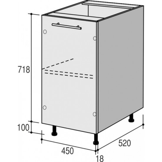  Модуль нижний RoKo Руна 82 х 52 х 45 см Макиато (20200028790)