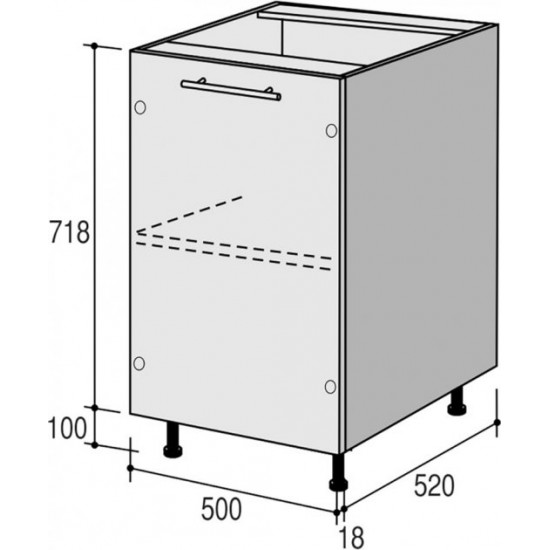 Lower module RoKo Rune 82 x 52 x 50 cm Gray Ash (20200028853)