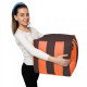 Pouf Cube Striped Oxford size Standard+ Comfort Studio Brown + Orange