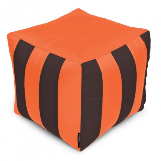 Pouf Cube Striped Oxford size Standard+ Comfort Studio Brown + Orange