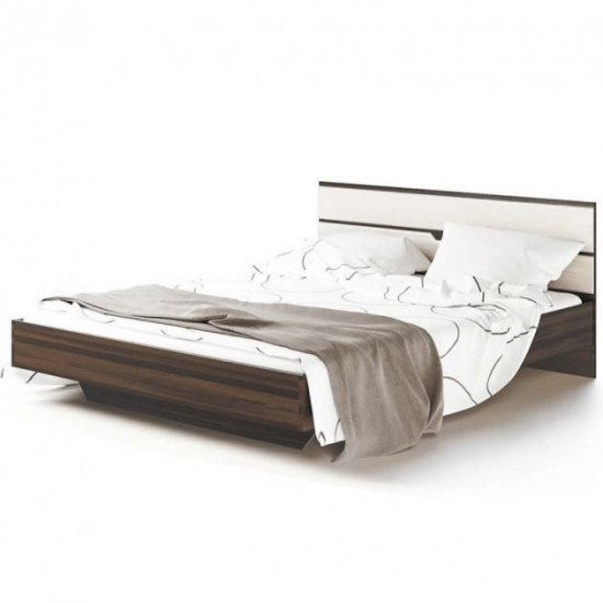 Bed Light furniture Maria white/boras oak + metal frame 160x200