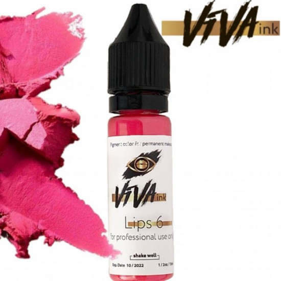 Pigment for permanent makeup VIVA ink Lips No. 6 6ml