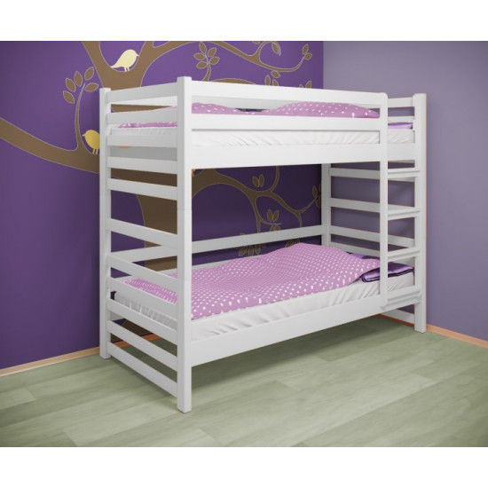 Bunk bed RainbowDream Lamia 80x190 cm white solid alder, without drawers