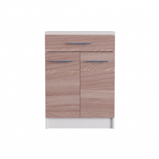 Kitchen Eco module Bottom drawer 600 + worktop Omni Home Ash Shimo Dark 60x46x85 cm