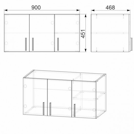 Cabinet Companit Mezzanine-2 (under cabinet-13) Sonoma Oak (90x46.8x45.1 cm)