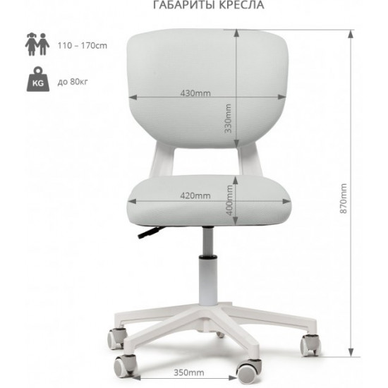 Children's chair FunDesk Buono Gray (01-00001077)