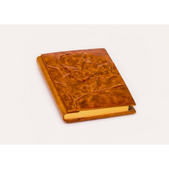 Leather address book Florentia Plane Leaves 15x22 cm Brown (RUB5000011)