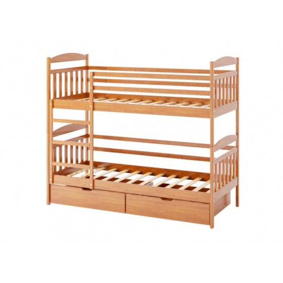 Bunk bed Camelia Althea made of solid oak 80x190 Natural wood