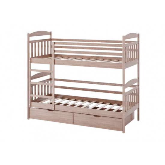 Bunk bed Camelia Althea made of solid beech 90x200 cappuccino color