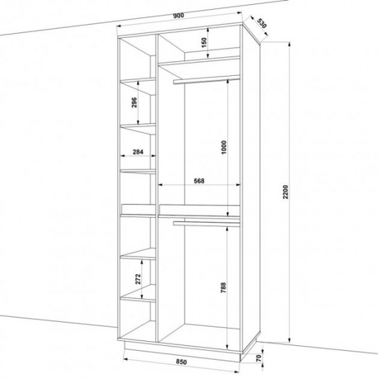 Hinged wardrobe FlashNika Hold 37 Nymphea alba + Sonoma oak