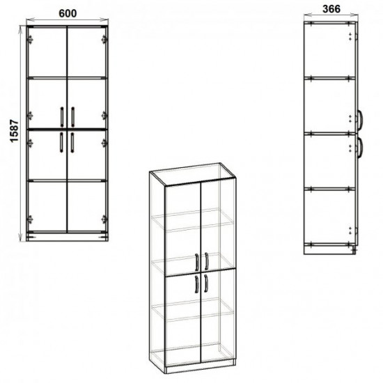 Bookcase KSh-12 Companit Wenge