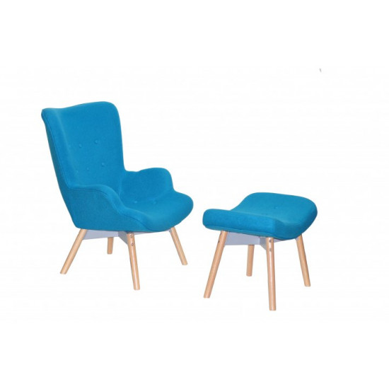 Armchair + pouf Regent Onder Mebli Blue W-20