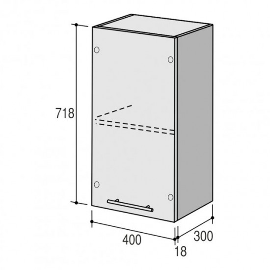 Upper module ROKO Rune 40x30x71.8 cm Almond gloss (20200034222)