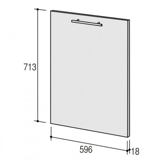 Front for dishwasher ROKO Rune 71.3x1.6x44.6 cm Cocoa gloss (20200034147)