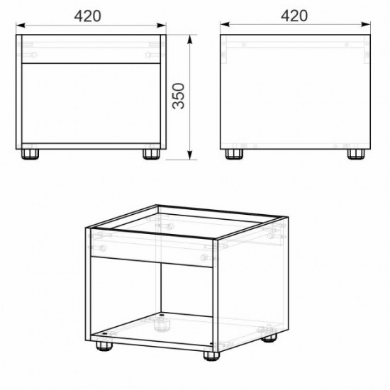 Square coffee table-1 Kompanit MG-6 white