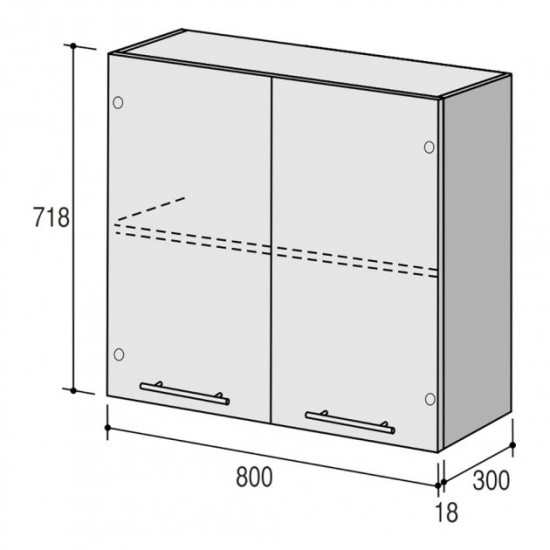 Upper kitchen module Roko Runa 80x30x71.8 cm Cream (MV 80x71.8)