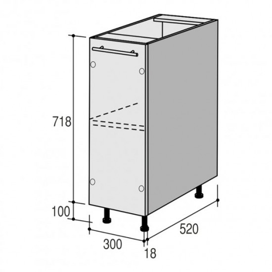  Кухонный модуль нижний Roko Руна 30х52х82 см Мокка мат (МН 30х82)