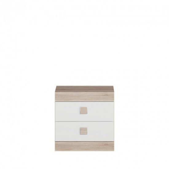 Bedside table in the bedroom Sonata 500x380x500 mm chipboard Sonoma oak + white Everest