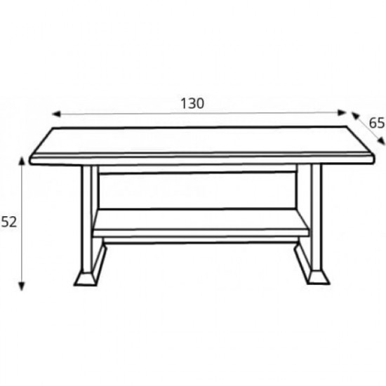 Coffee table Sonata 1300x650x515 made of chipboard color chestnut Gerbor Holding