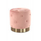 Velvet pouf Kayoom Piano 225 Pink Round Capitone screed (69G9A)